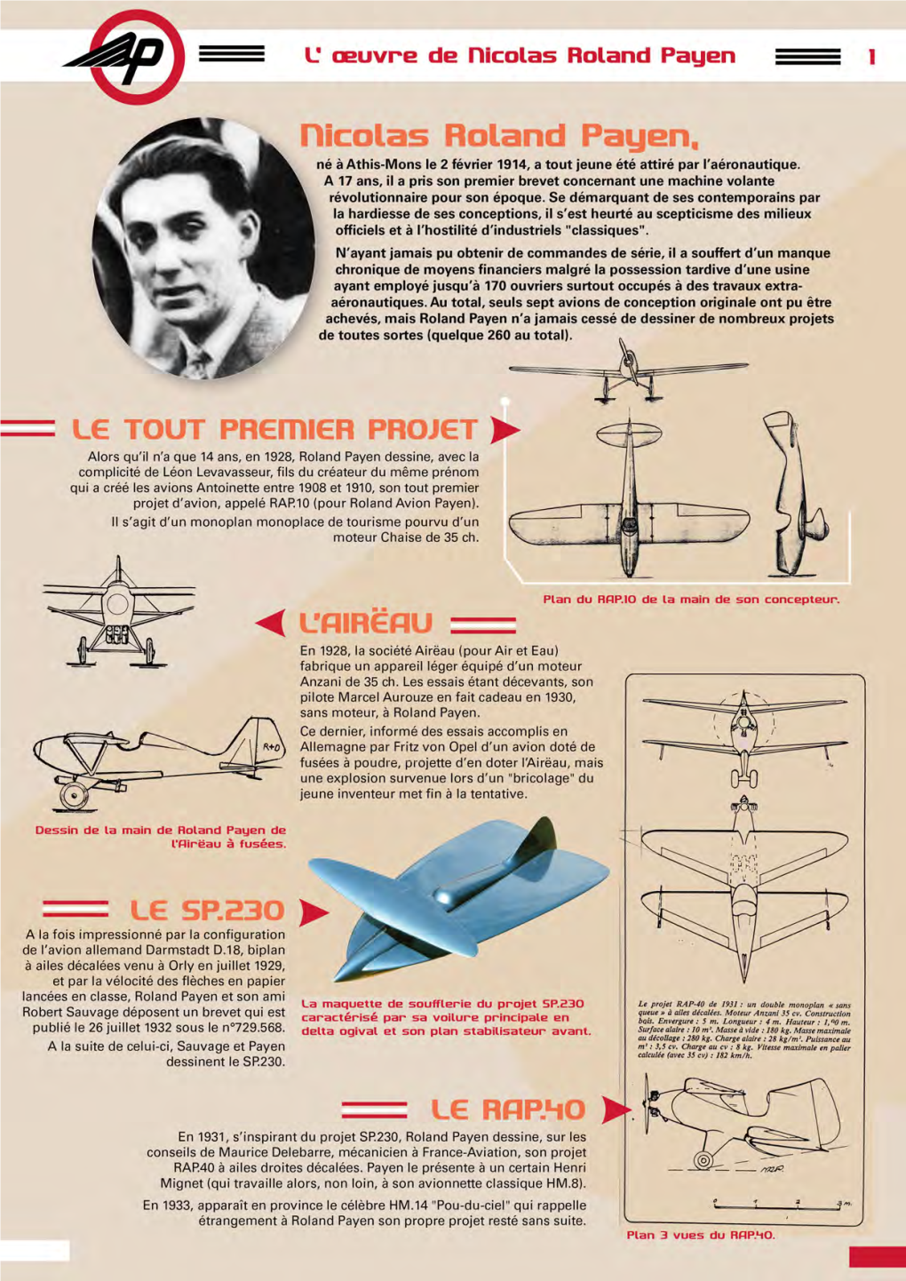 Nicolas Roland Payen. Né À Athis-Mons Le 2 Février 1914, a Tout Jeune Été Attiré Par L'aéronautique