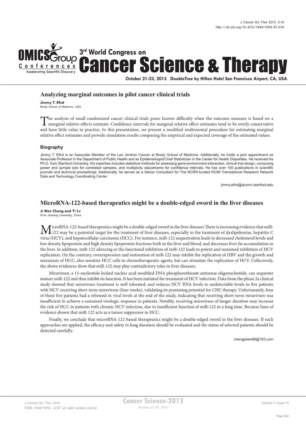 Cancer Science & Therapy