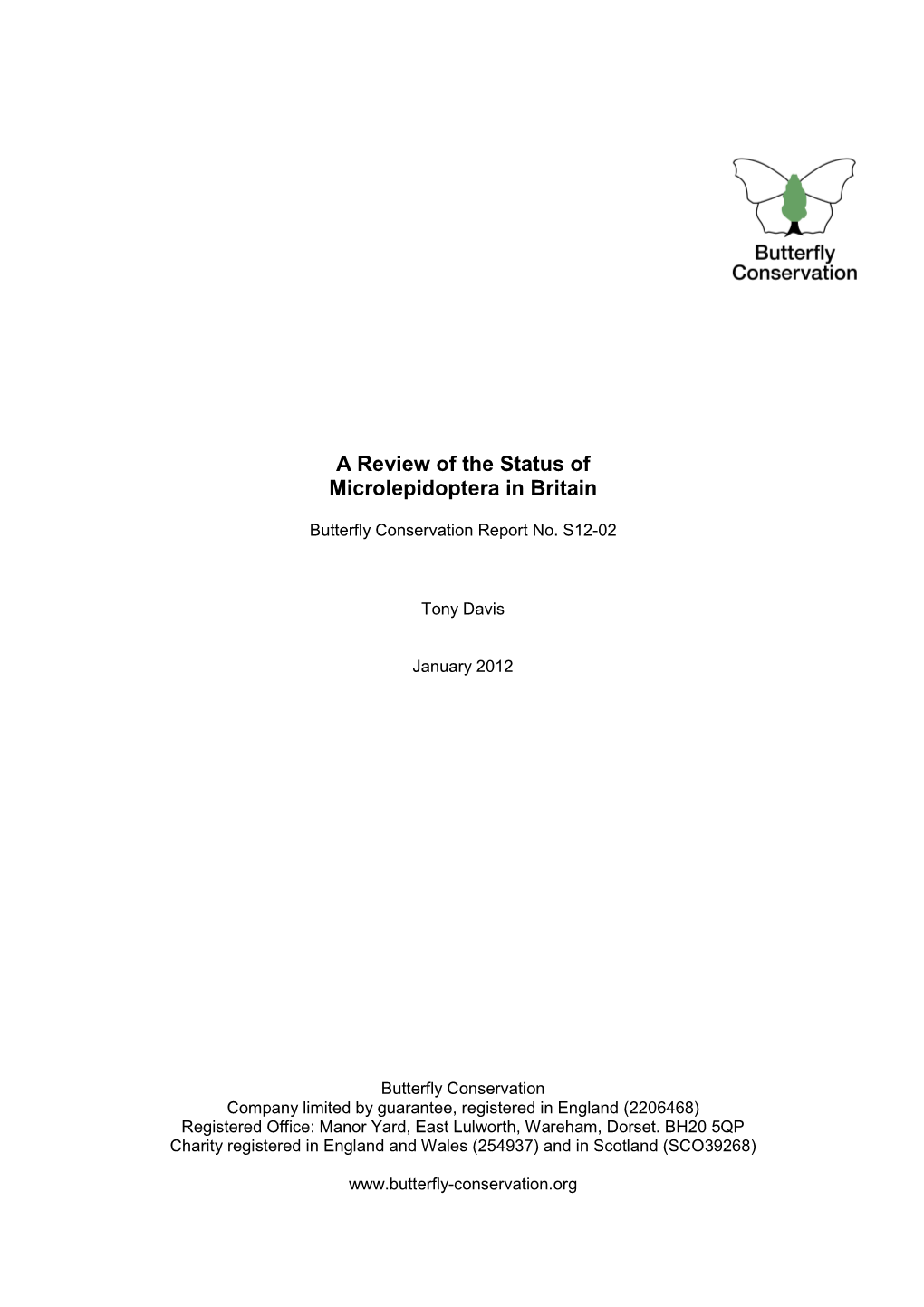 The Status of Microlepidoptera in Britain Jan 2012