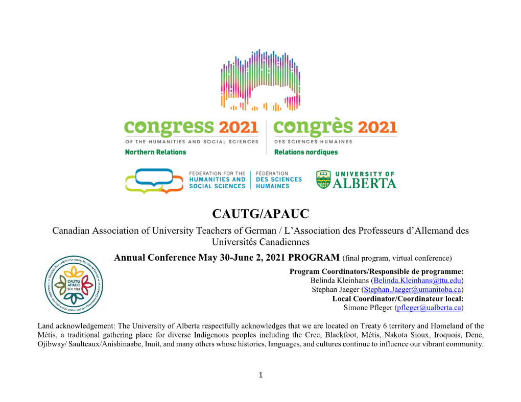 CAUTG Program 2021