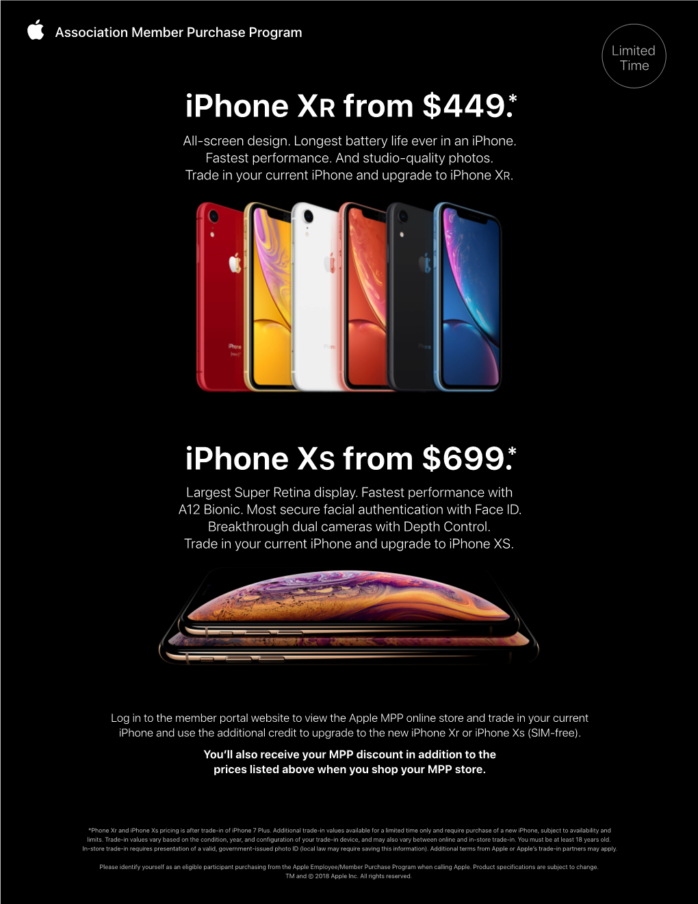 Iphone XR from $449.* Iphone XS from $699.*