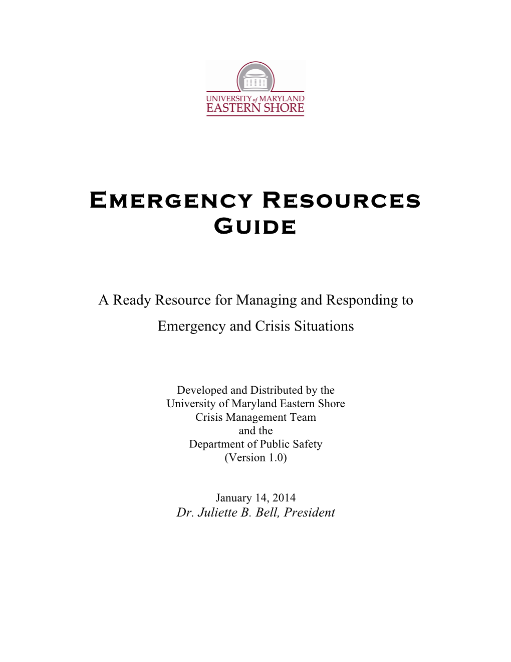 Emergency Resources Guide