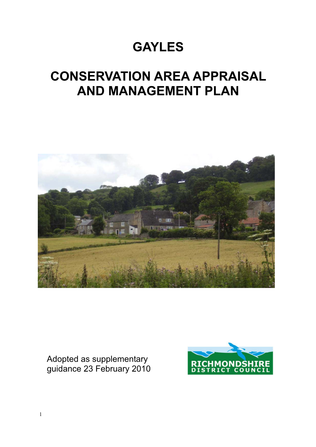 Gayles Conservation Area Appraisal and Management