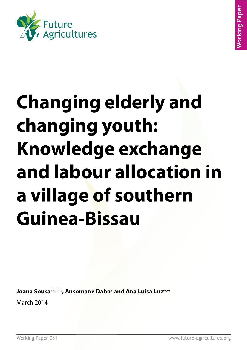 Knowledge Exchange and Labour Allocation in a Village of Southern Guinea-Bissau