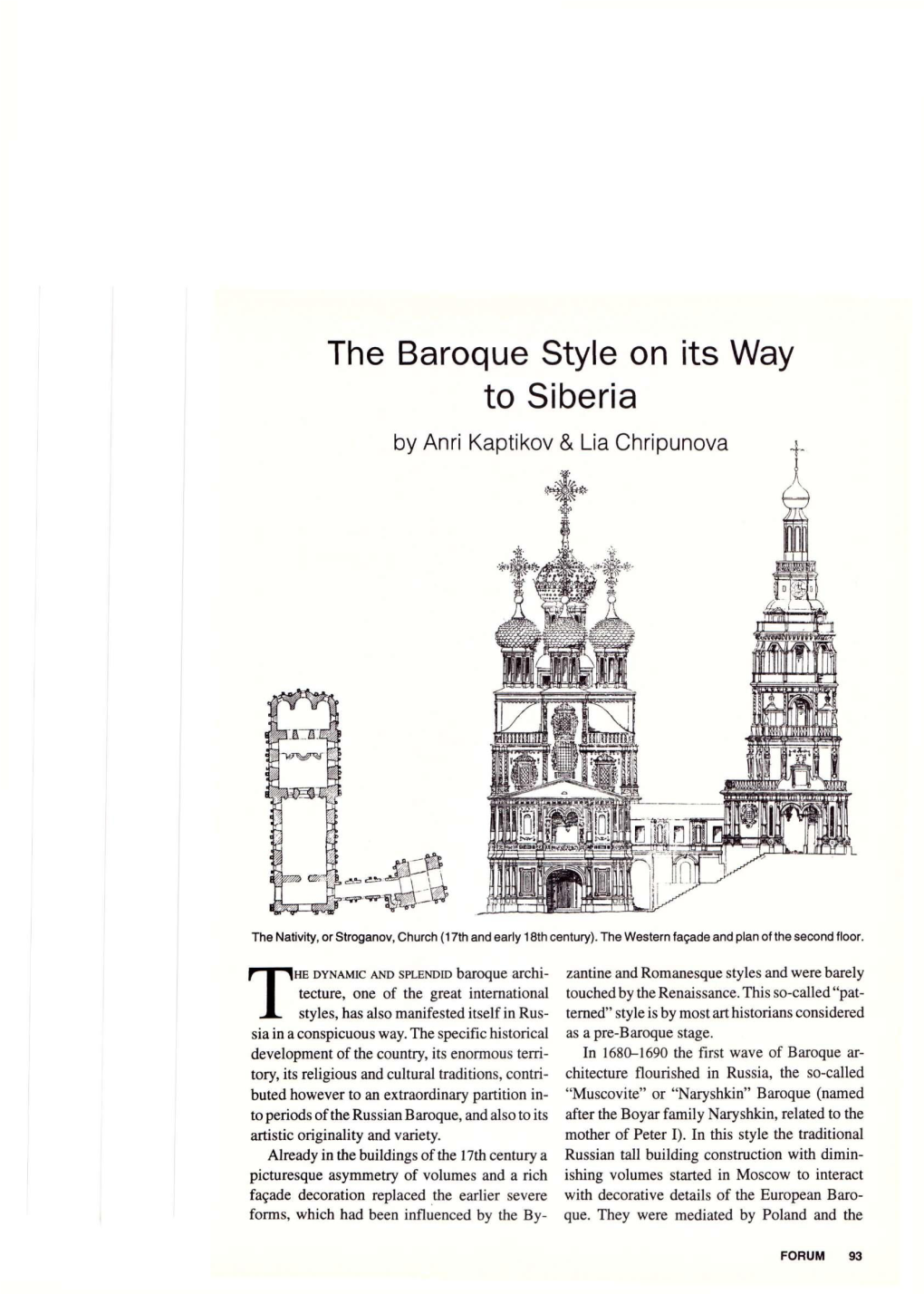 The Baroque Style on Its Way to Siberia by Ann Kaptikov & Lia Chripunova