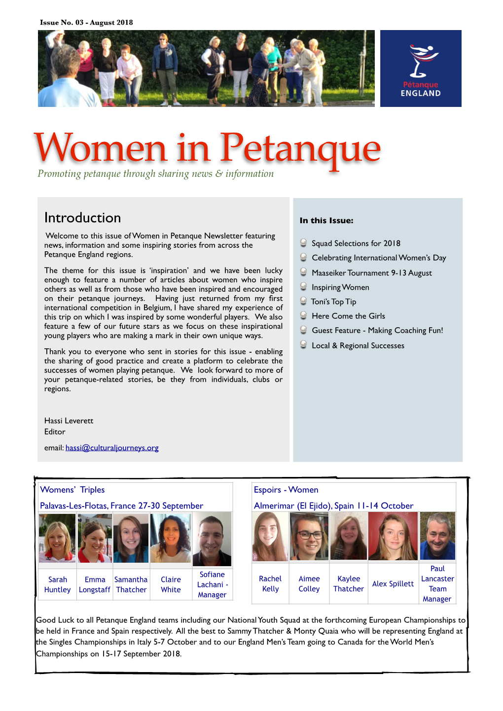 Women in Petanque Issue 3