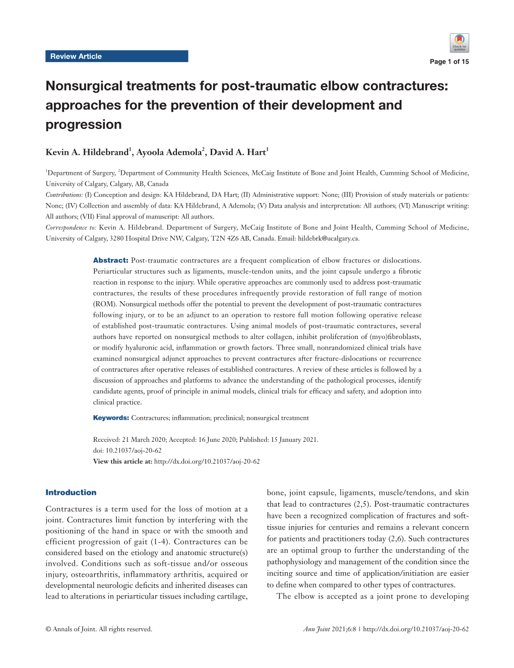 Nonsurgical Treatments for Post-Traumatic Elbow Contractures: Approaches for the Prevention of Their Development and Progression