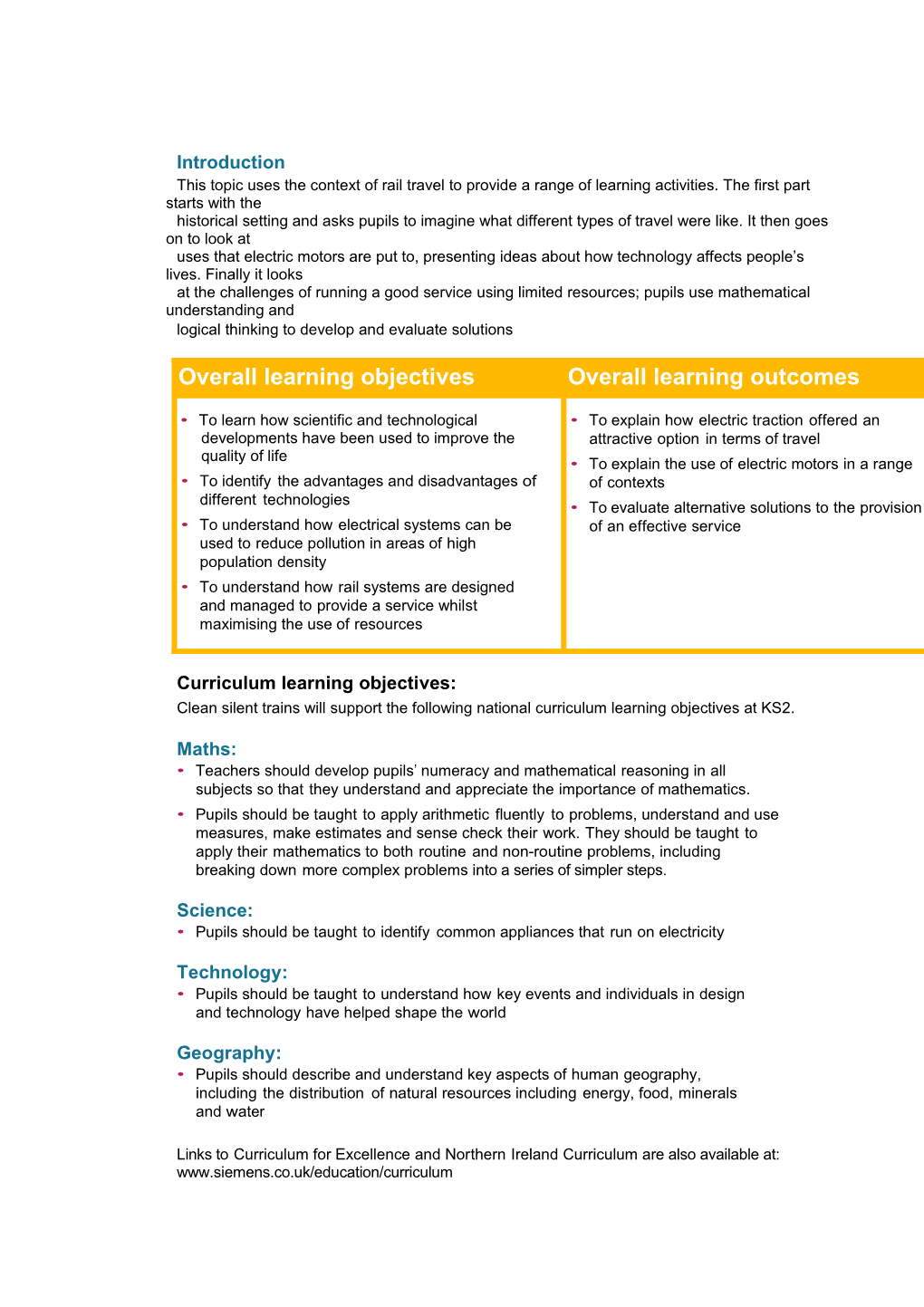 This Topic Uses the Context of Rail Travel to Provide a Range of Learning Activities