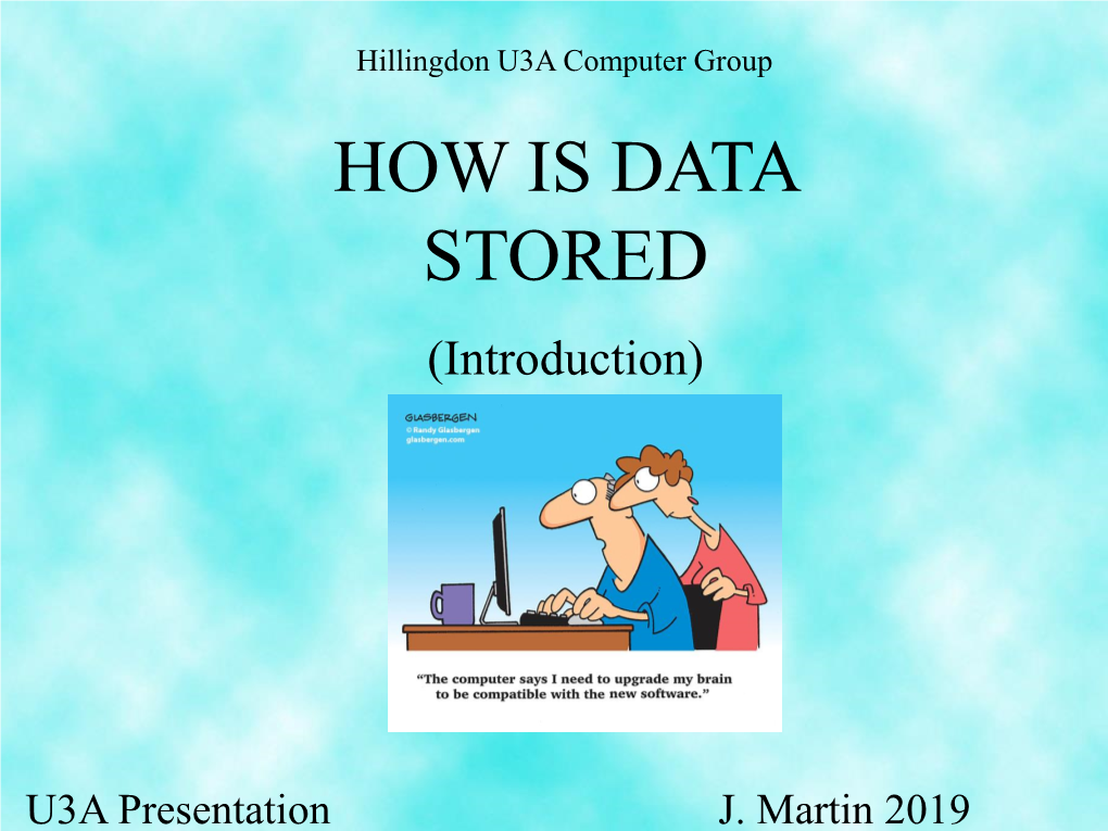 HOW IS DATA STORED (Introduction)