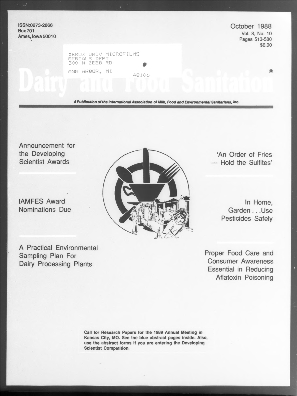 Dairy and Food Sanitation 1988-10