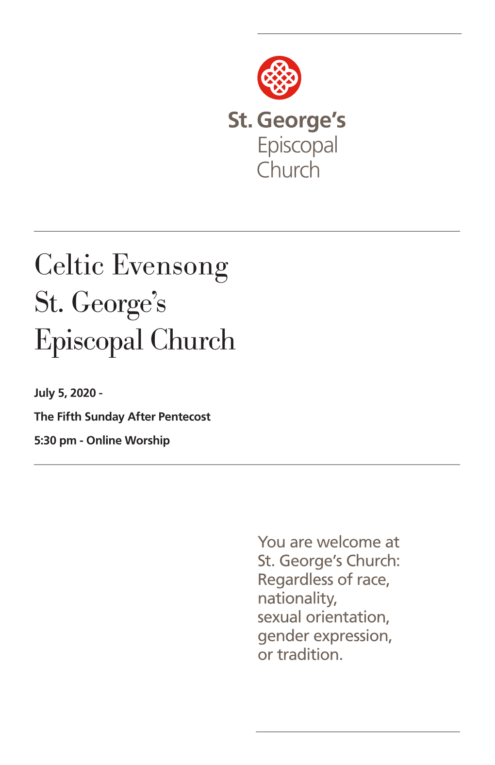 Celtic Evensong St. George's Episcopal Church