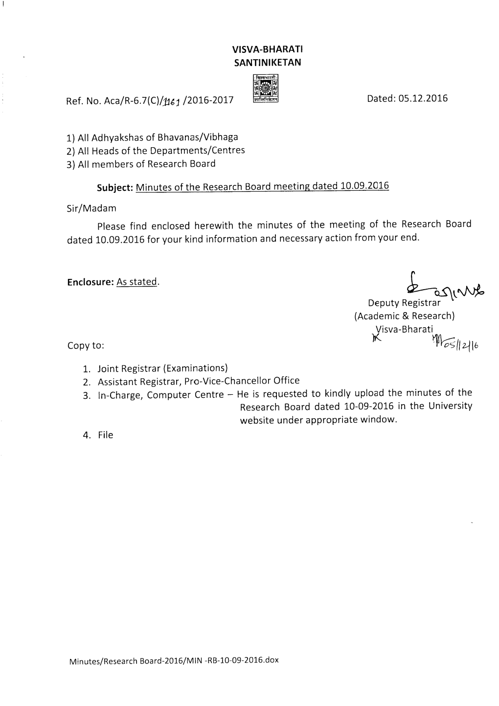 Referred Back Cases of Research Board Sl