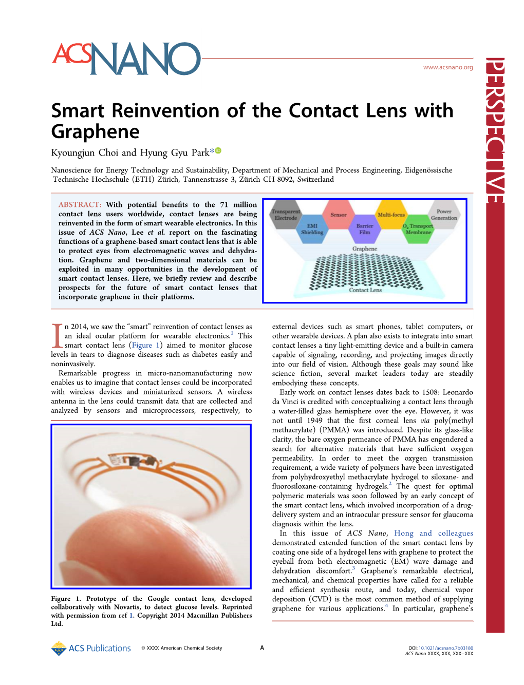 Smart Reinvention of the Contact Lens with Graphene