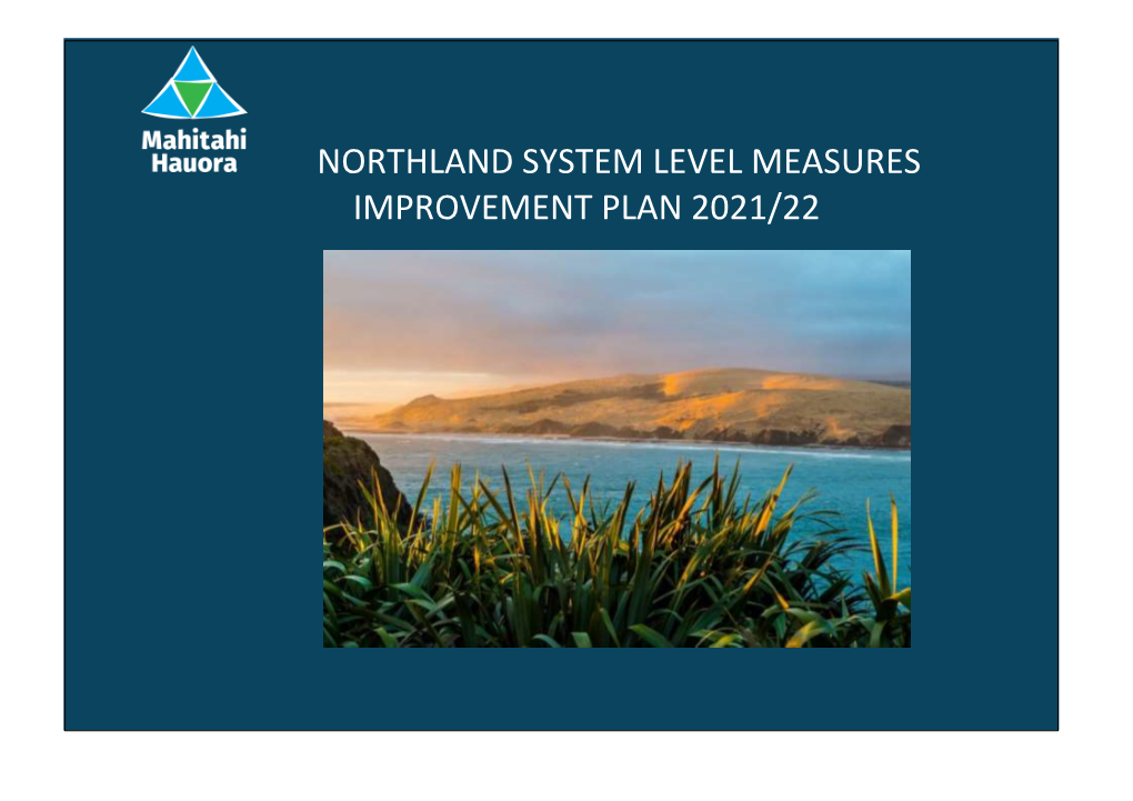 Northland System Level Measures Improvement Plan 2021/22