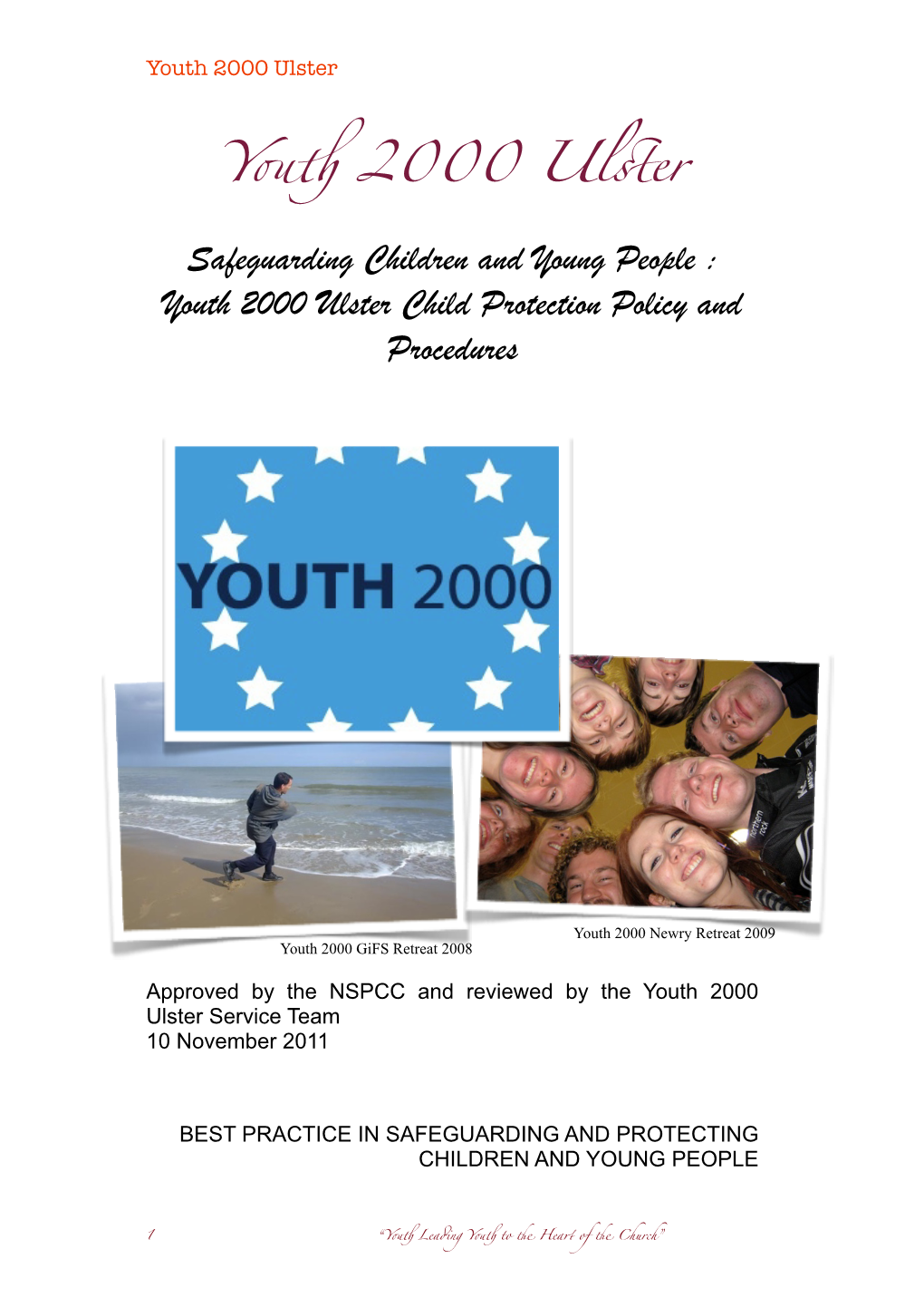 Youth 2000 Ulster Child Protection Policy and Procedures (NSPCC Draft)