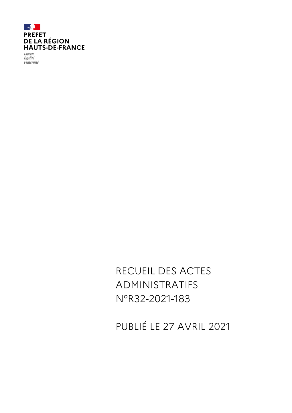 Recueil N°183 Du 27 Avril 2021