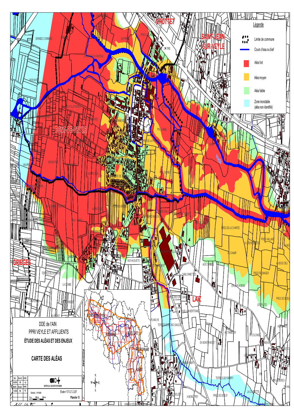 Carte Zones Inondables Pont-De-Veyle 1/10000