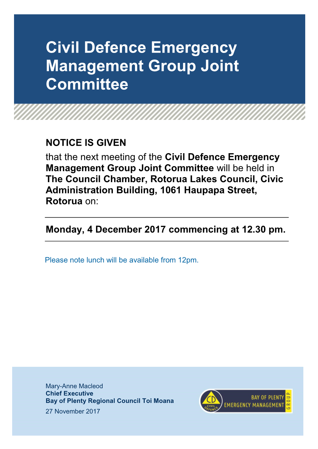 Civil Defence Emergency Management Group Joint Committee