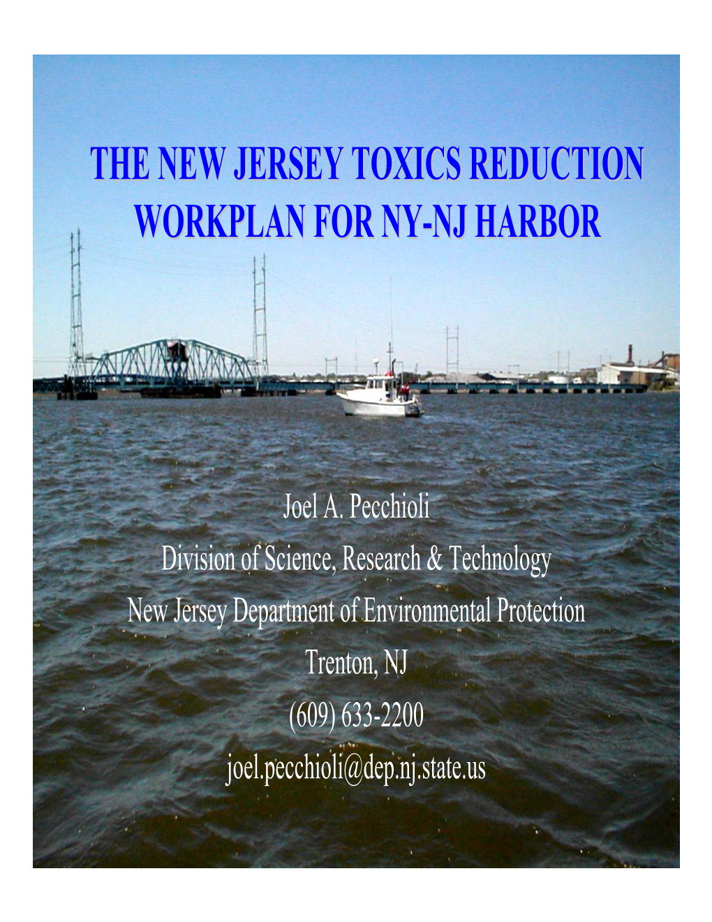 The New Jersey Toxics Reduction Workplan for Ny