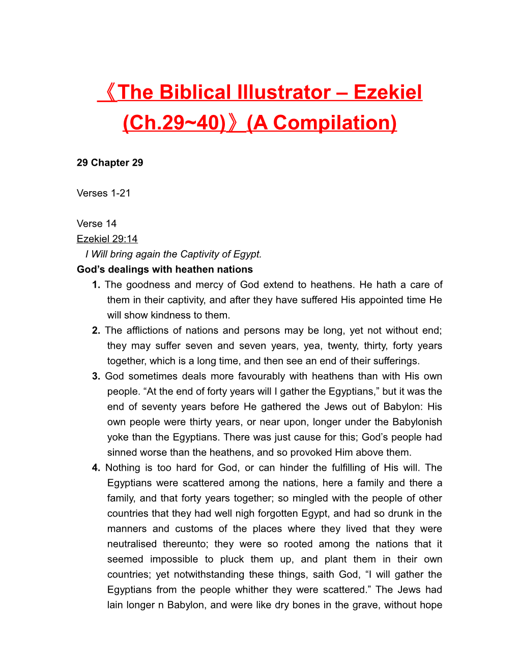 The Biblical Illustrator Ezekiel (Ch.29 40) (A Compilation)