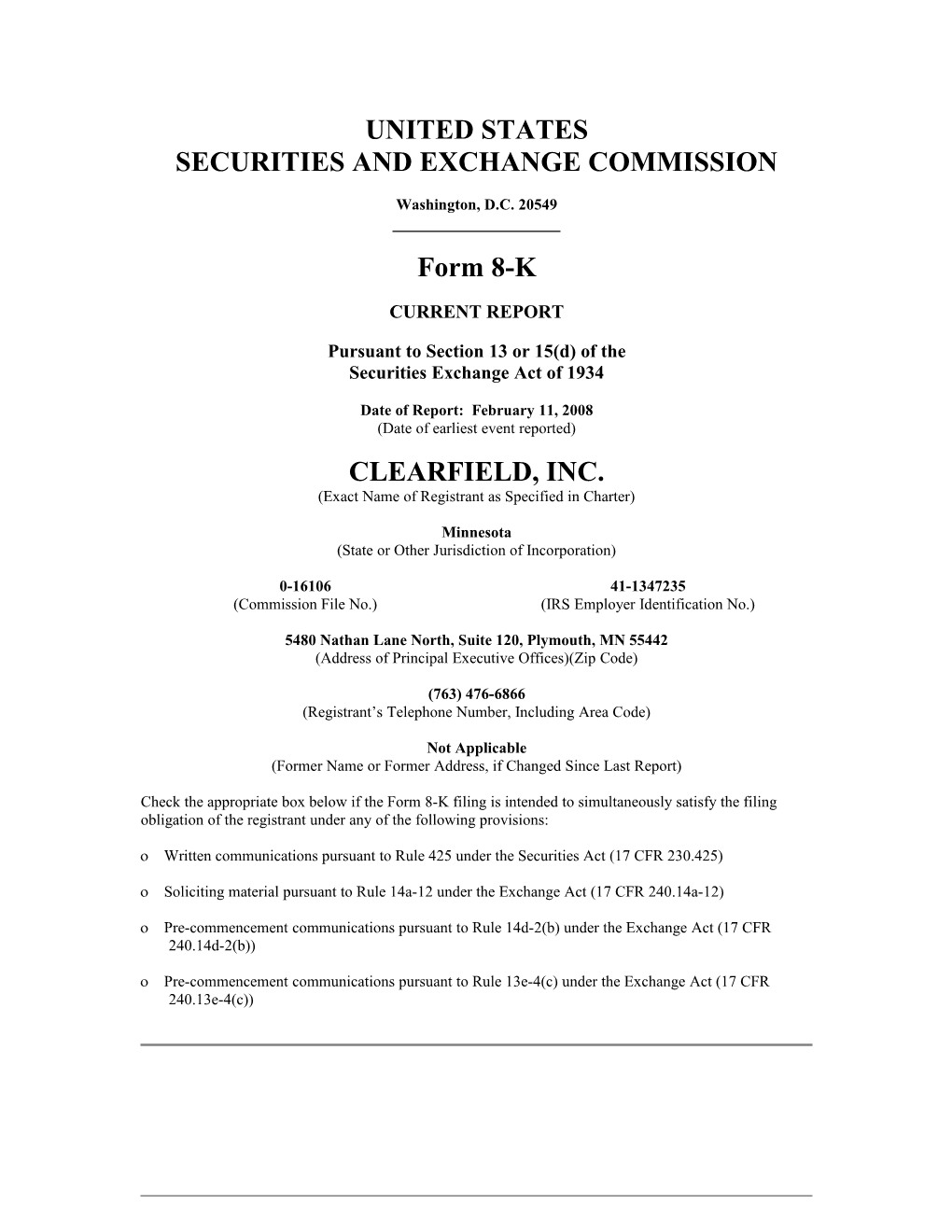 Securities and Exchange Commission s14