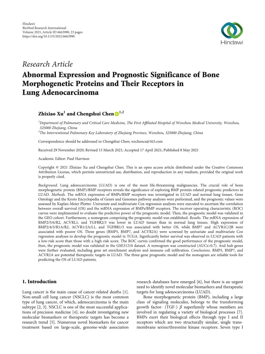 Abnormal Expression and Prognostic Significance of Bone Morphogenetic Proteins and Their Receptors in Lung Adenocarcinoma