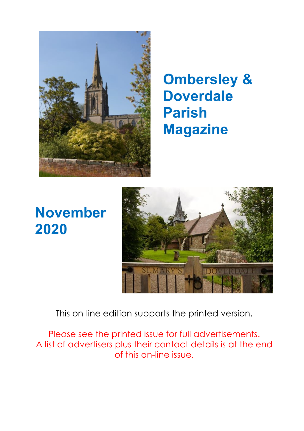 Ombersley & Doverdale Parish Magazine November 2020