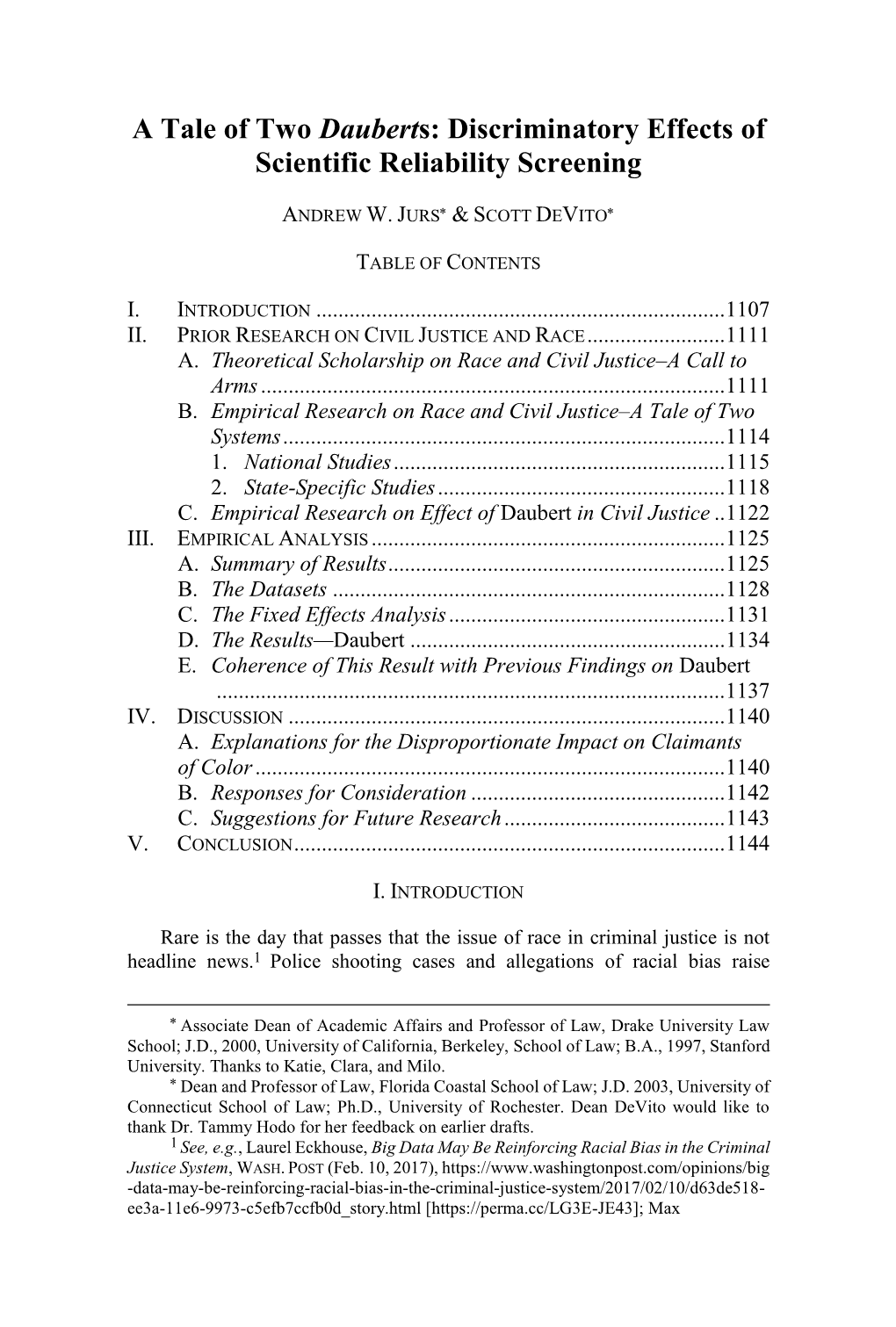 Discriminatory Effects of Scientific Reliability Screening