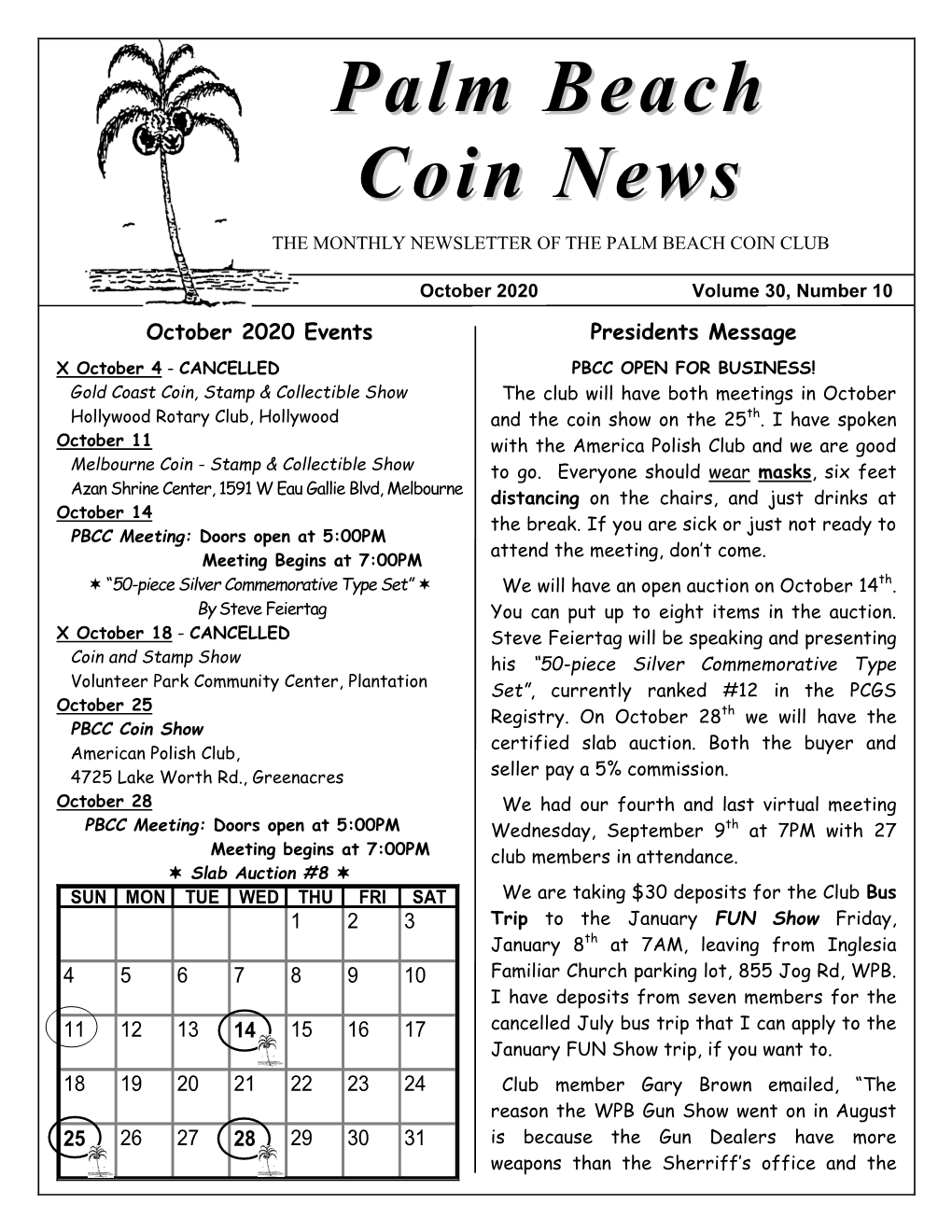 Palm Beach Coin News