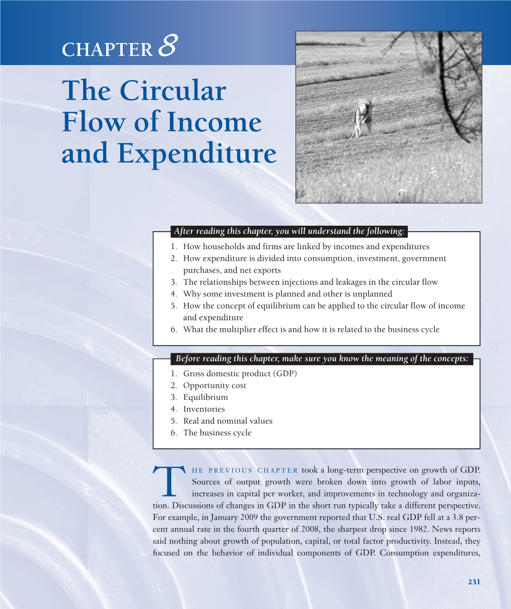 CHAPTER 8 the Circular Flow of Income and Expenditure