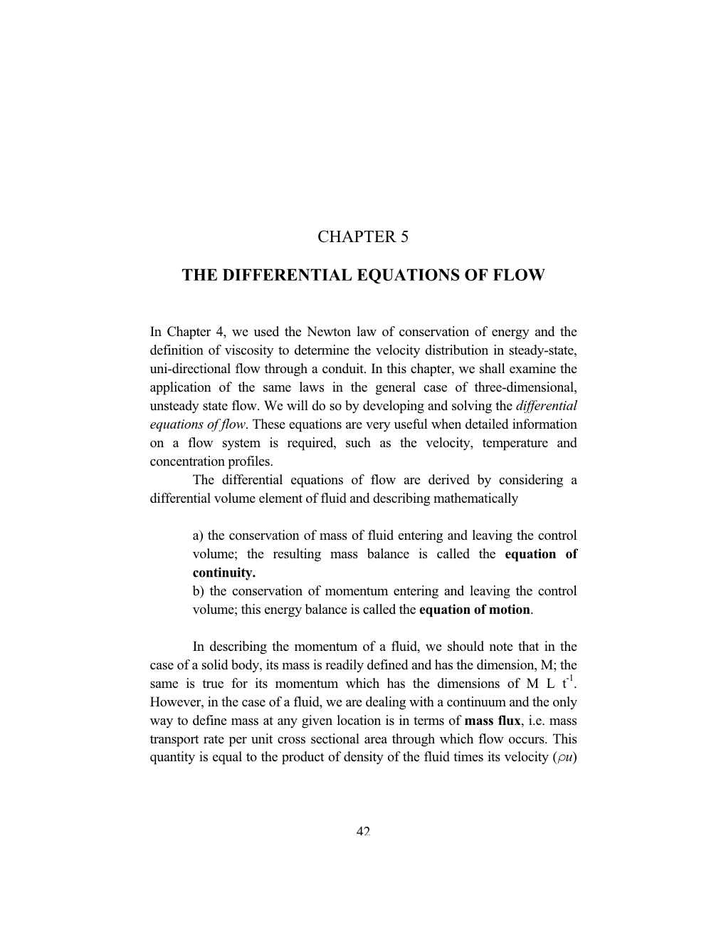 Chapter 5 the Differential Equations of Flow