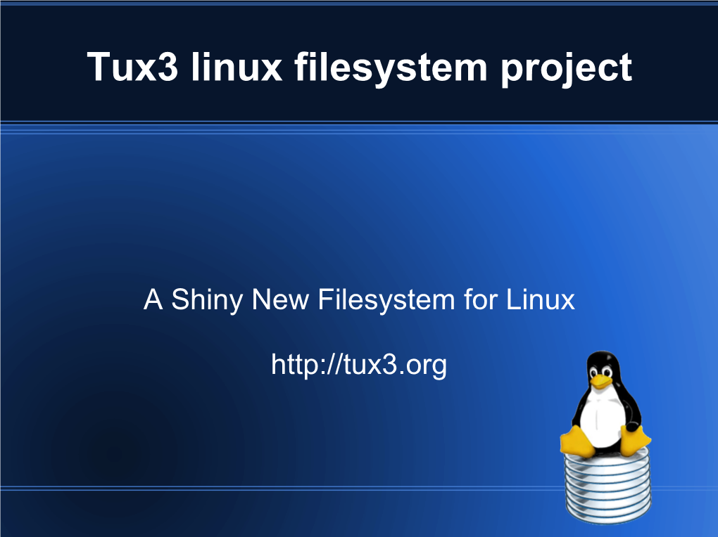 Tux3 Linux Filesystem Project