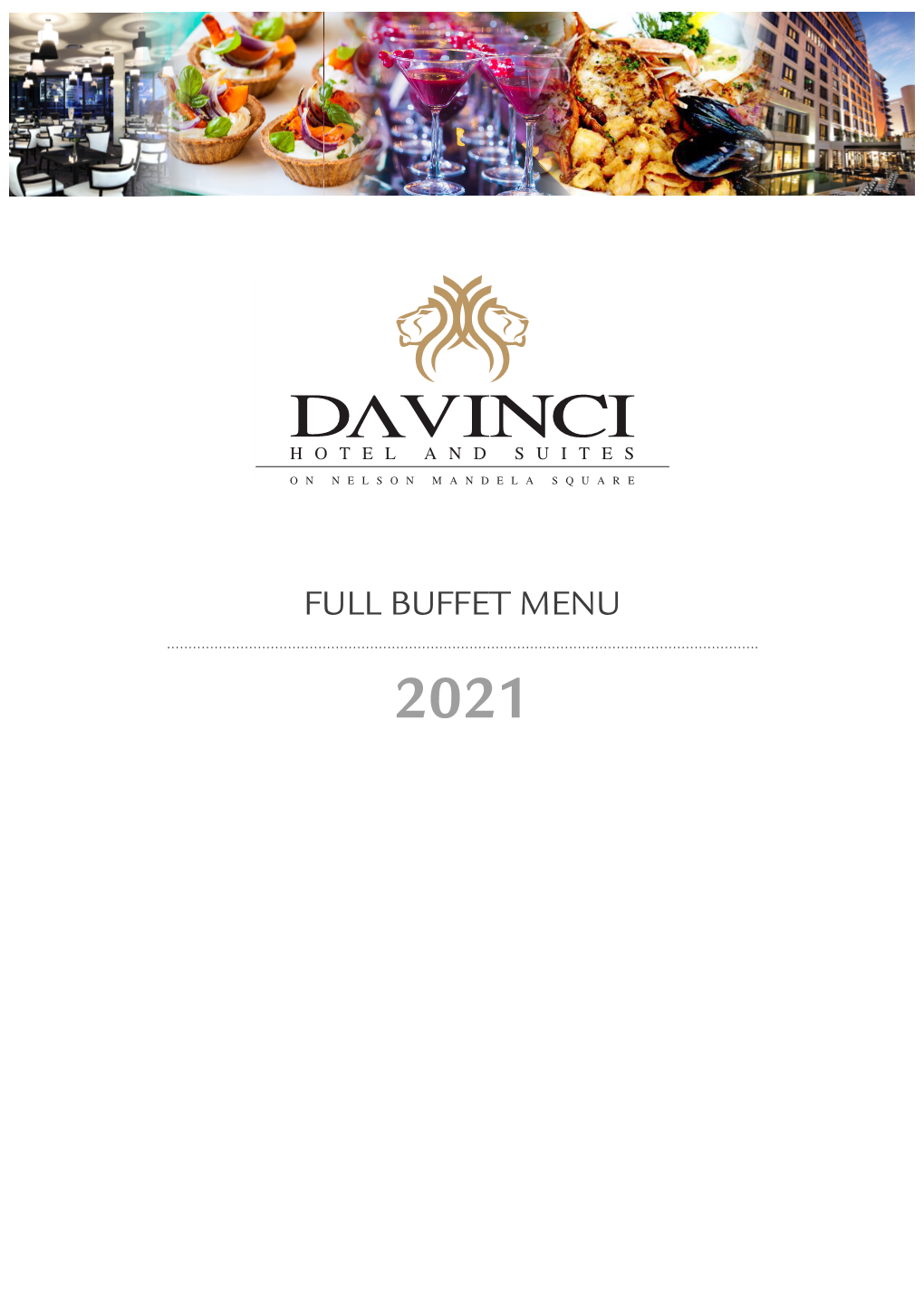 DAVINCI Full Buffet Menu 2021 EMAIL V2.Indd