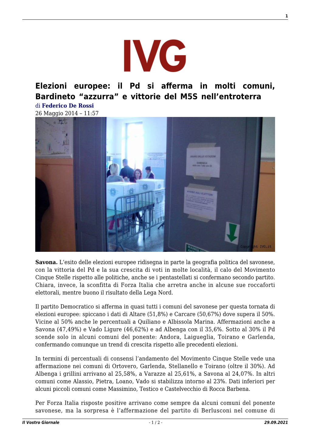 Il Vostro Giornale - 1 / 2 - 29.09.2021 2