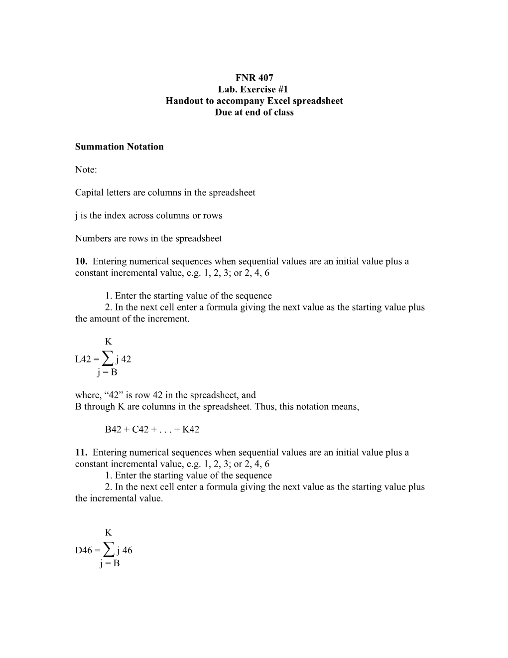 Entering Numerical Sequences When Sequential Values Are an Initial Value Plus a Constant