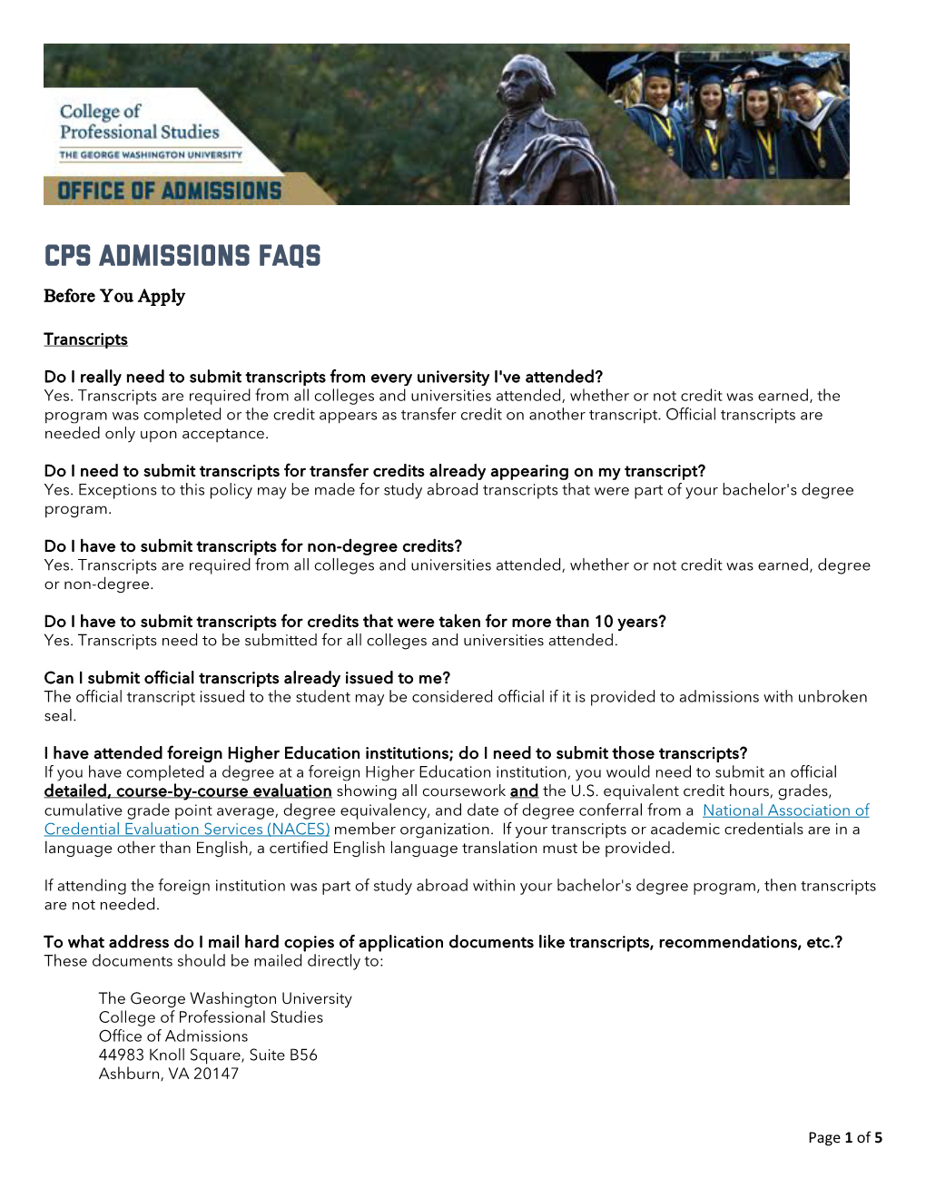 CPS Admissions Faqs