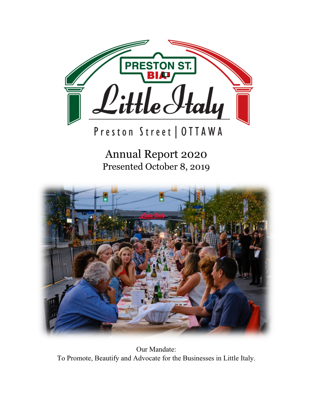 Annual Report 2020 Presented October 8, 2019