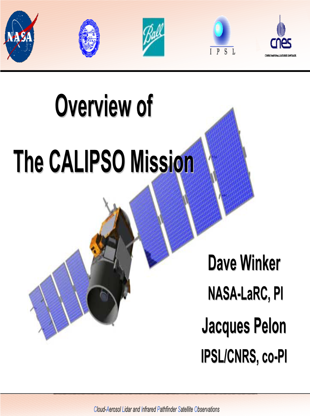 Overview of the CALIPSO Mission