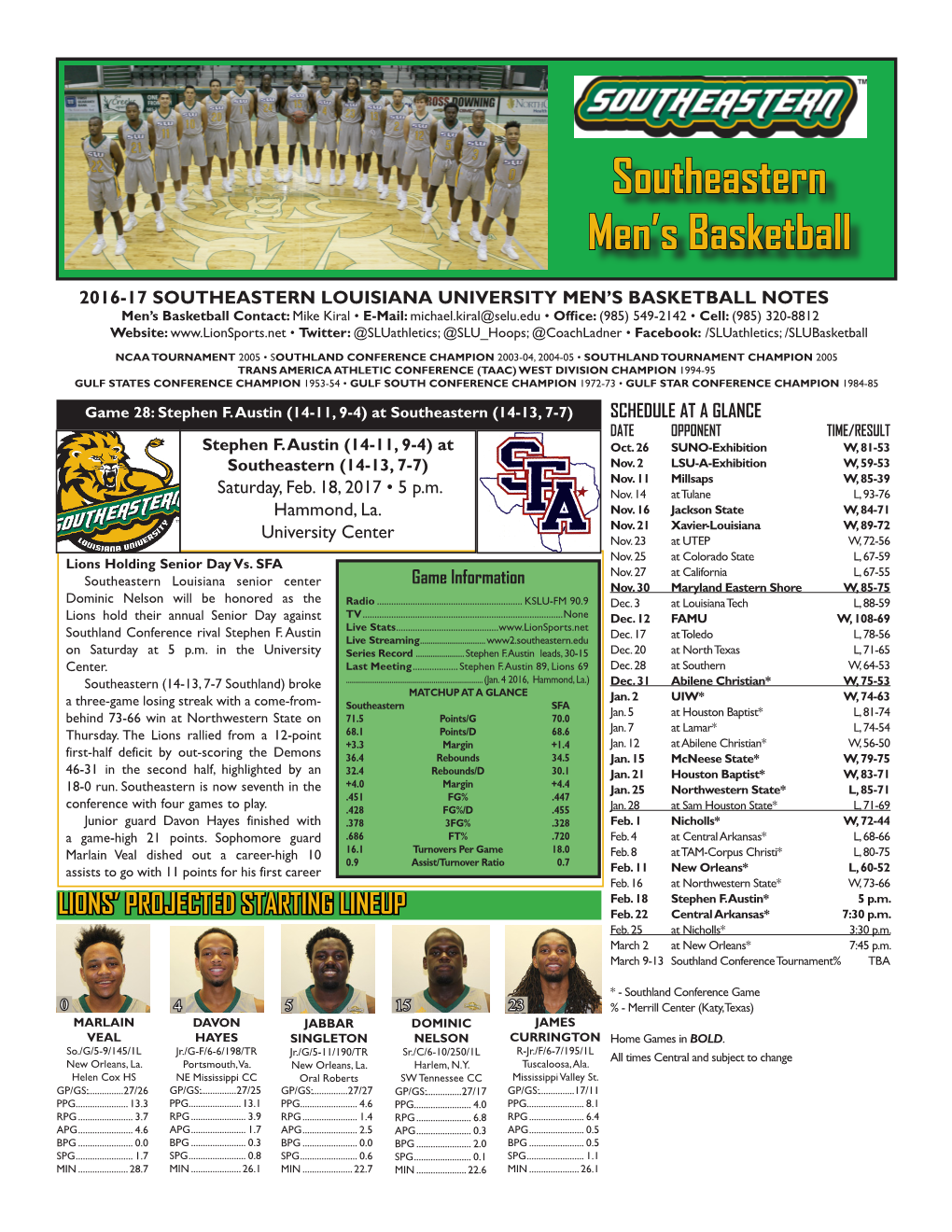 Basketball Southeastern Men's Basketball