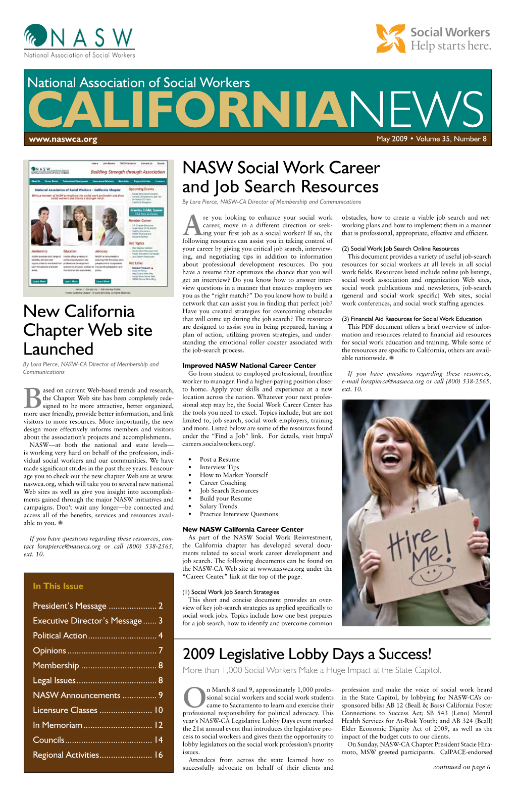 New California Chapter Web Site Launched NASW Social Work