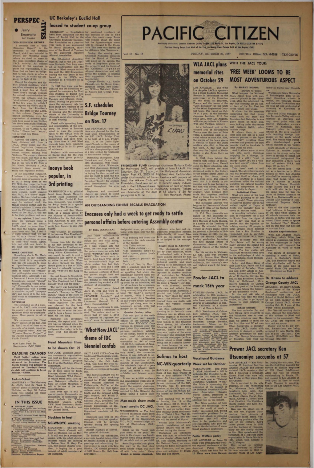 Pacific Citizen Will Actually Be NC-WN Quarterly Week Set for October Nomiya, 57, Longtime East Los Was the First Nisei Accepted for Auditorium