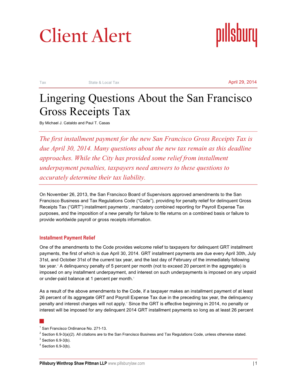 Lingering Questions About the San Francisco Gross Receipts