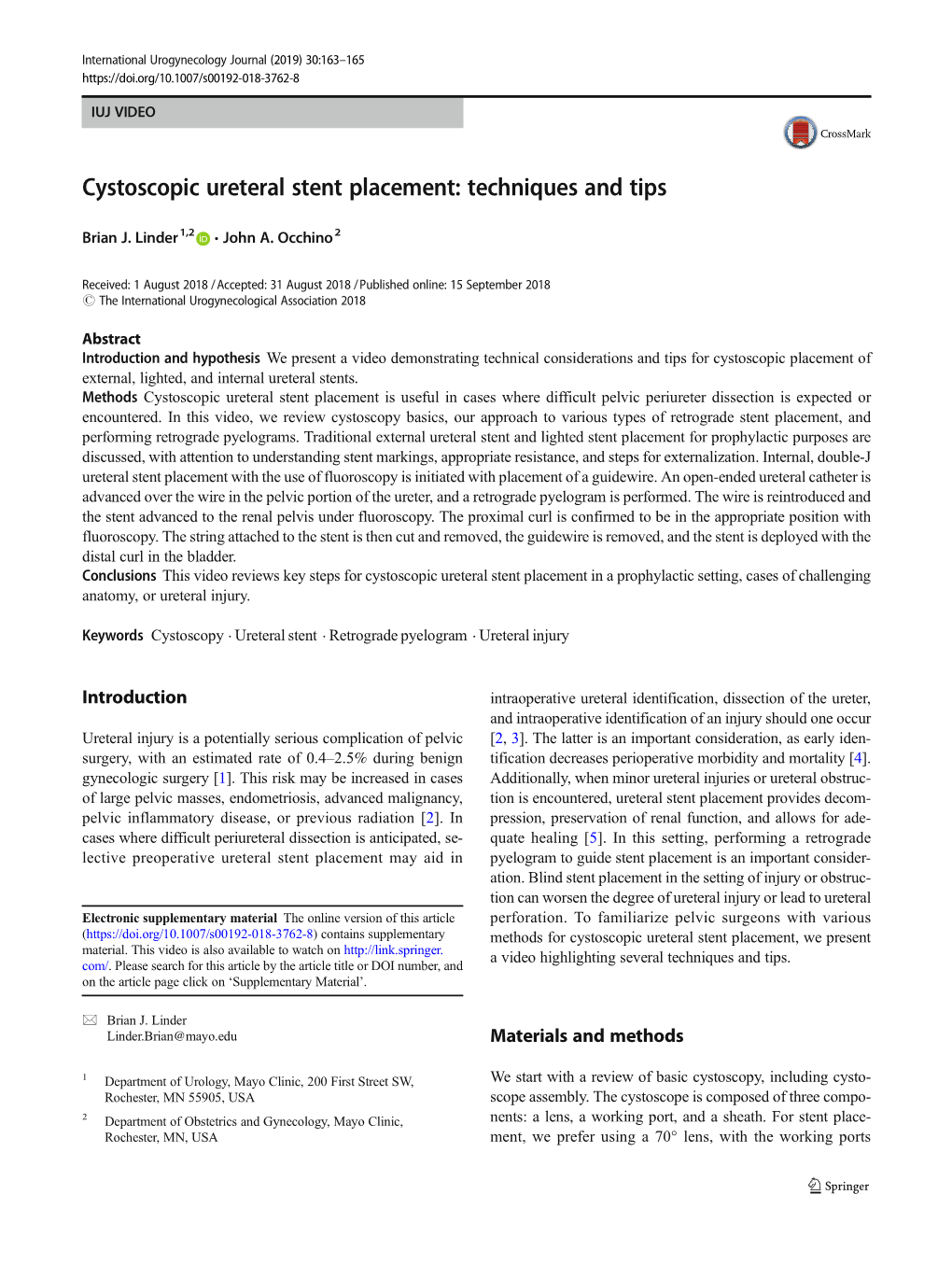 Cystoscopic Ureteral Stent Placement: Techniques and Tips