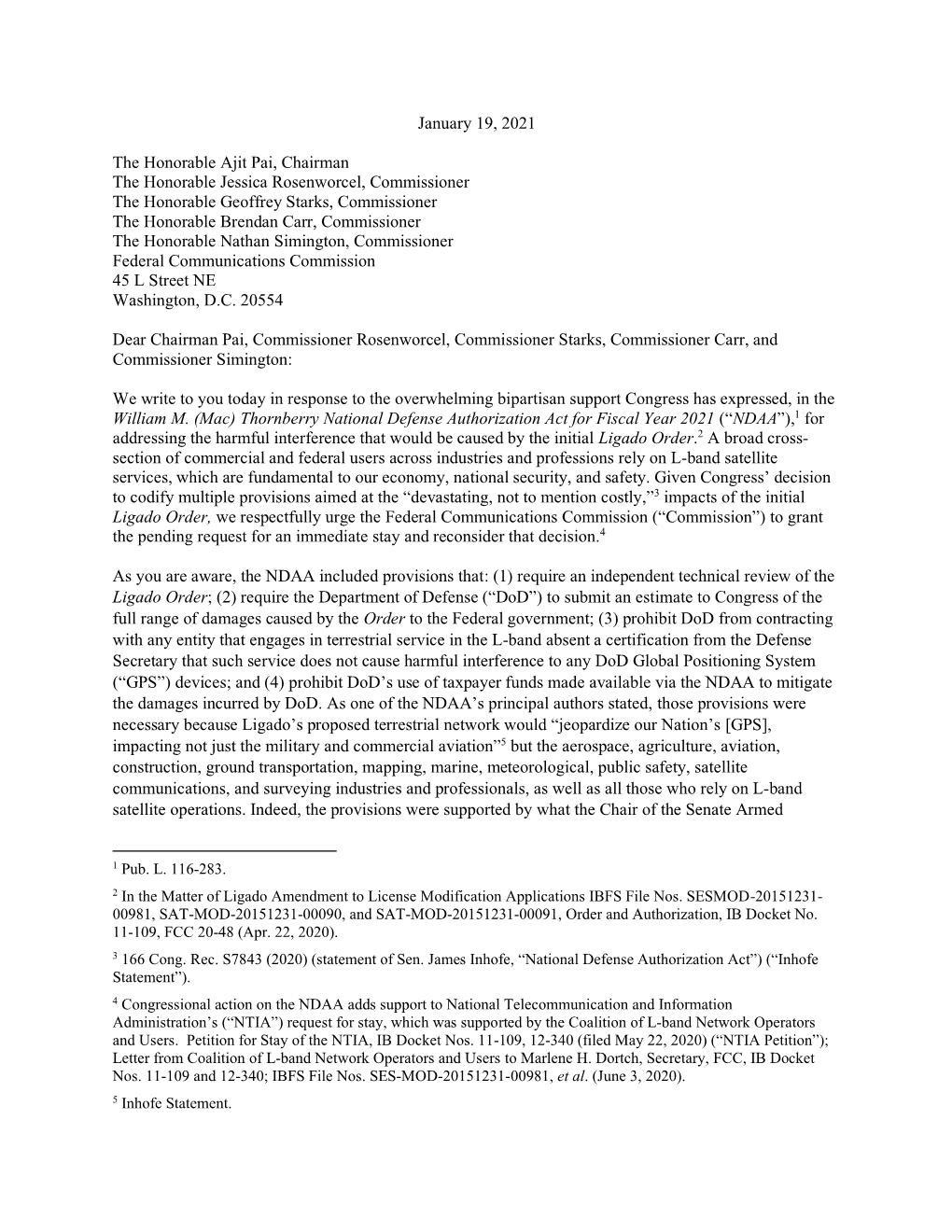 Multi-Organization Letter to FCC Expressing Support for Action To