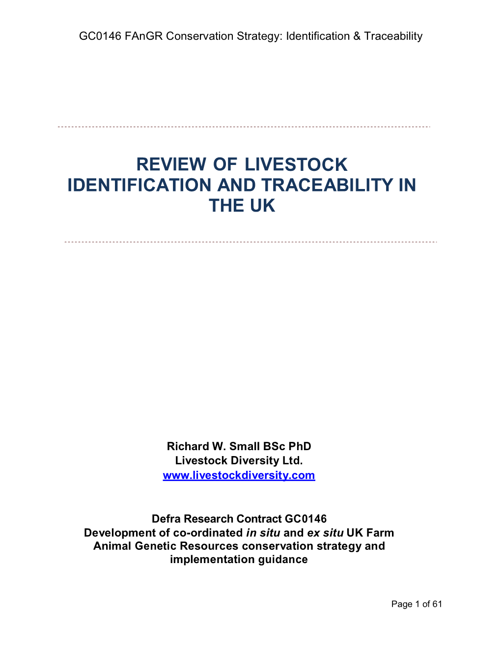 Identification and Traceability Final
