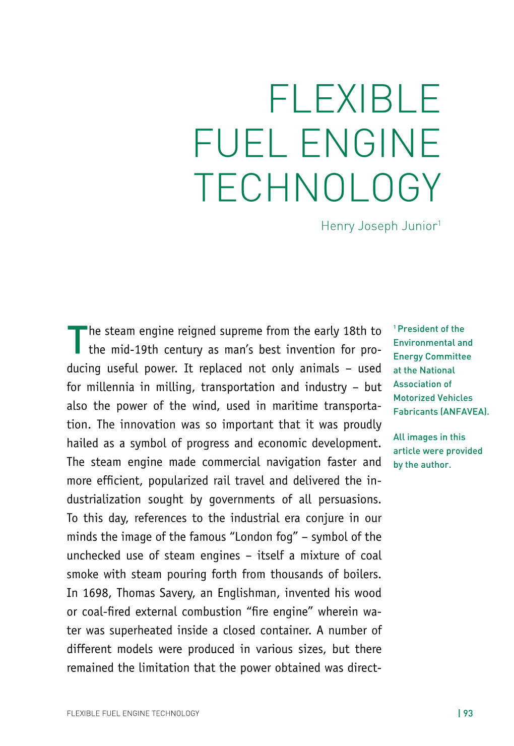 Flexible Fuel Engine Technology Henry Joseph Junior1