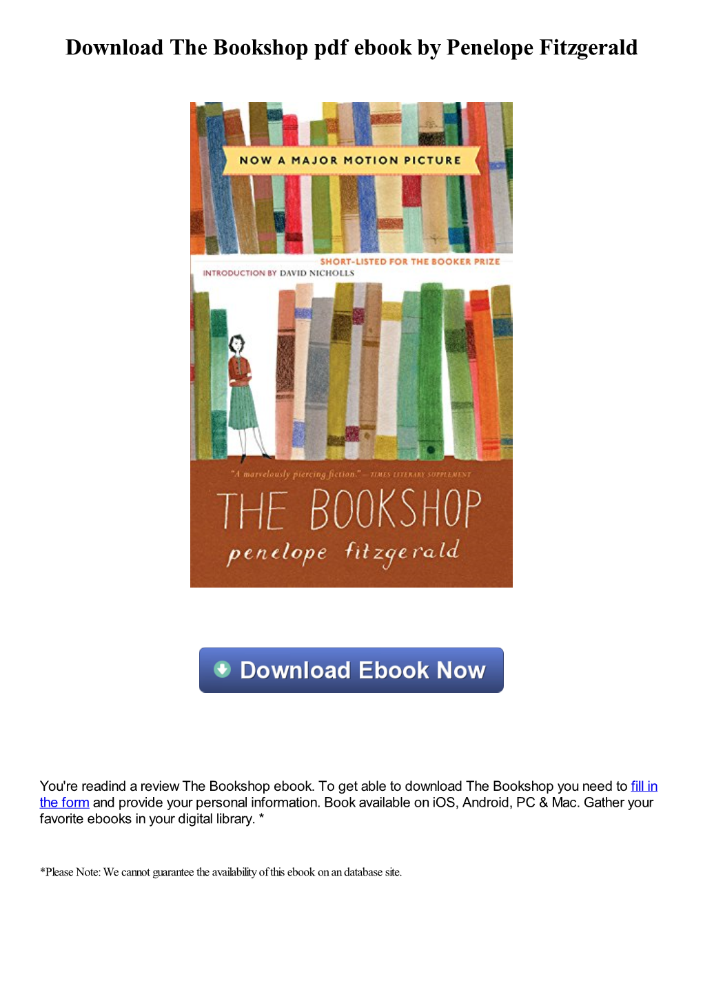 Download the Bookshop Pdf Ebook by Penelope Fitzgerald
