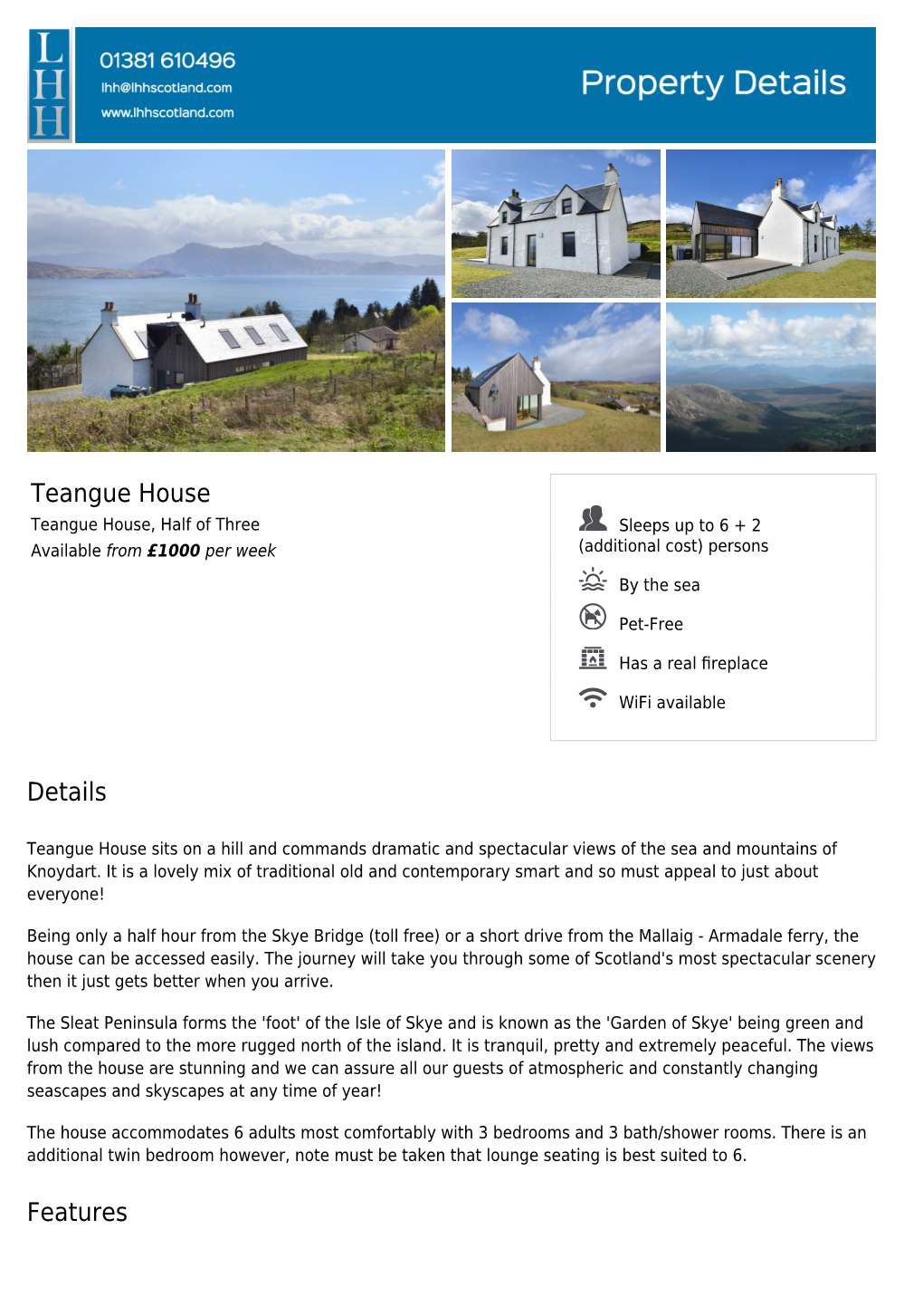 Teangue House Brochure