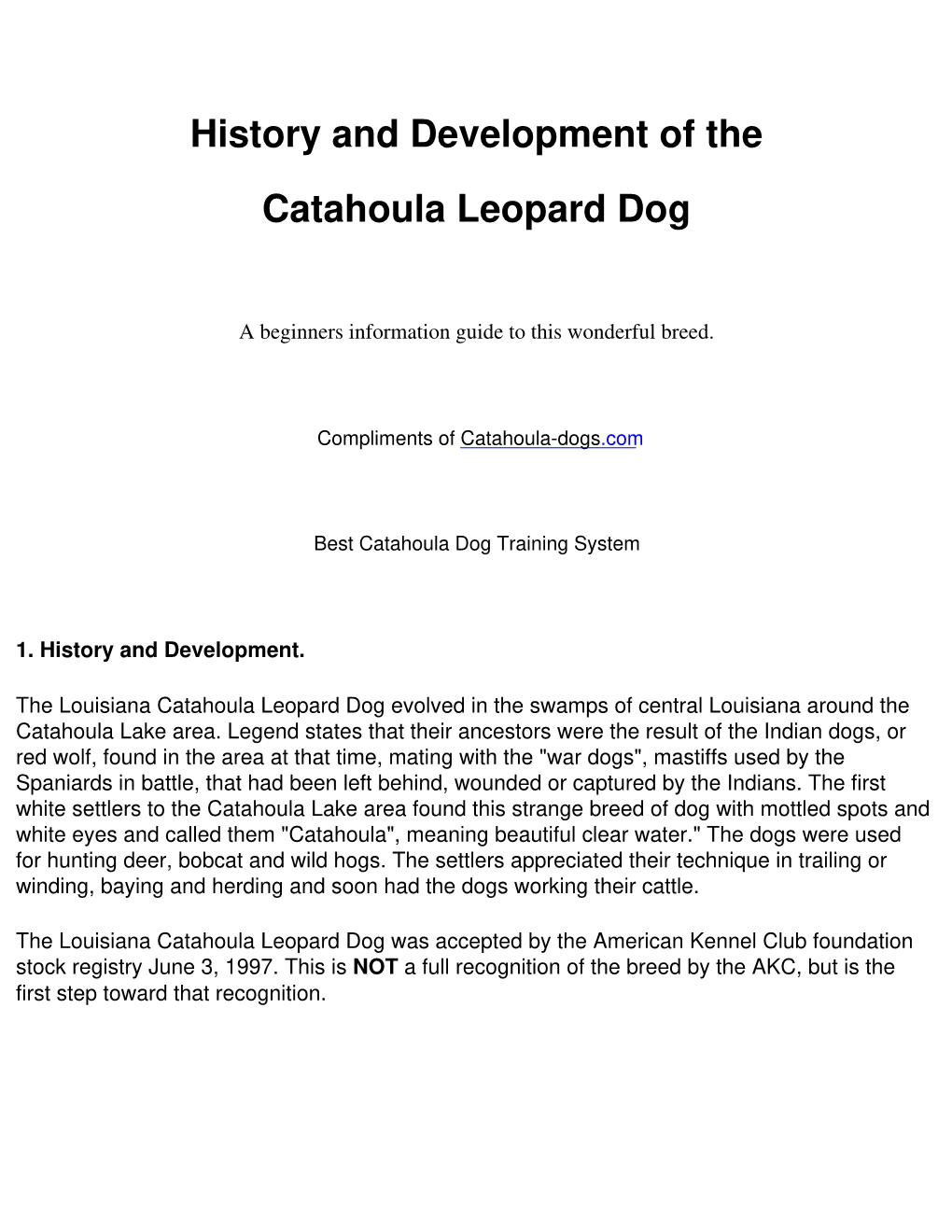 History and Development of the Catahoula Leopard Dog