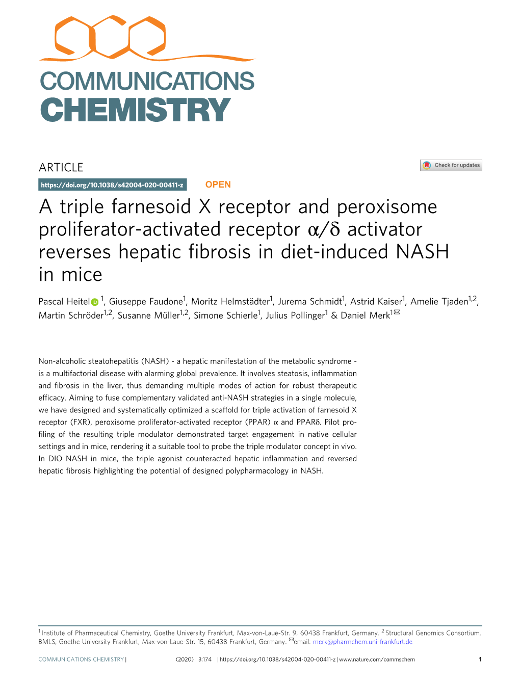 A Triple Farnesoid X Receptor and Peroxisome Proliferator-Activated